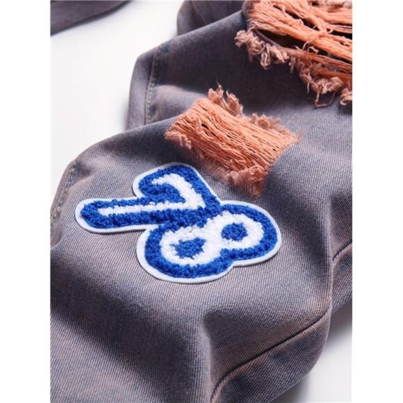 NWT Men's American Flag Patch Distressed Paint Splatter Jeans - Picture 5 of 6